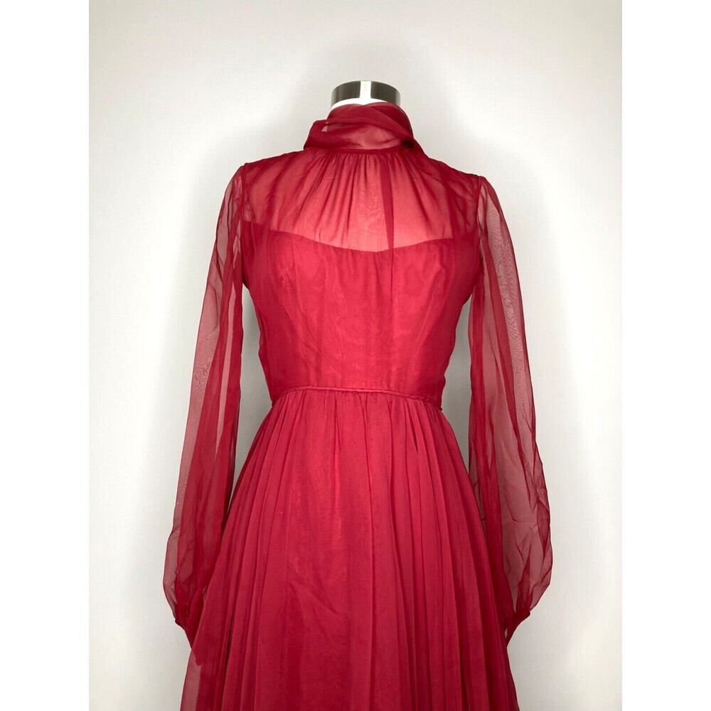 Lillie Rubin Dress Vest Set Vintage Red Long Sleeve Chiffon Hocus Pocus - Picture 14 of 16